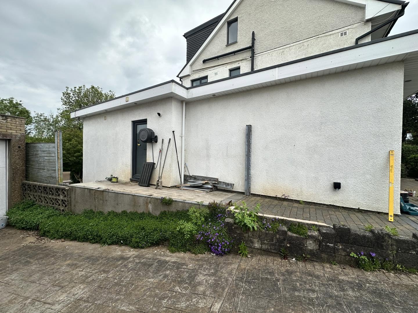 Side garden cleared and prepared before landscaping work begins