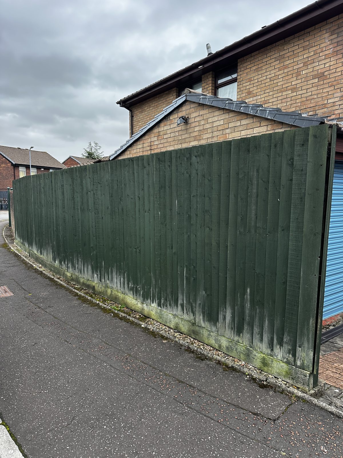 Before: an exposed roadside boundary